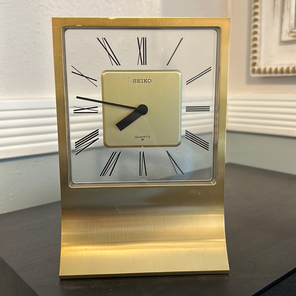 Vintage Seiko Quartz Movement Mantle Desk Clock